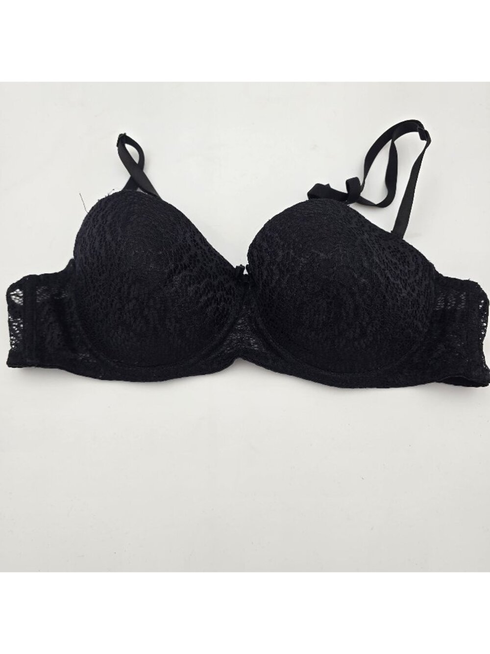 Bluxe Womens Lace Underwire Padded Black Bra 36C Soft Stretch Adjustable Straps
